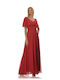Farmaki Maxi Dress for Wedding / Baptism Red