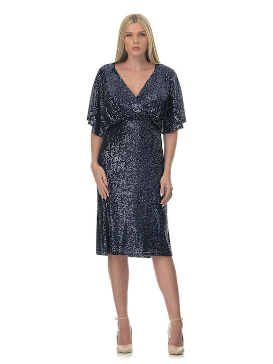 Farmaki Mini Evening Dress Navy Blue