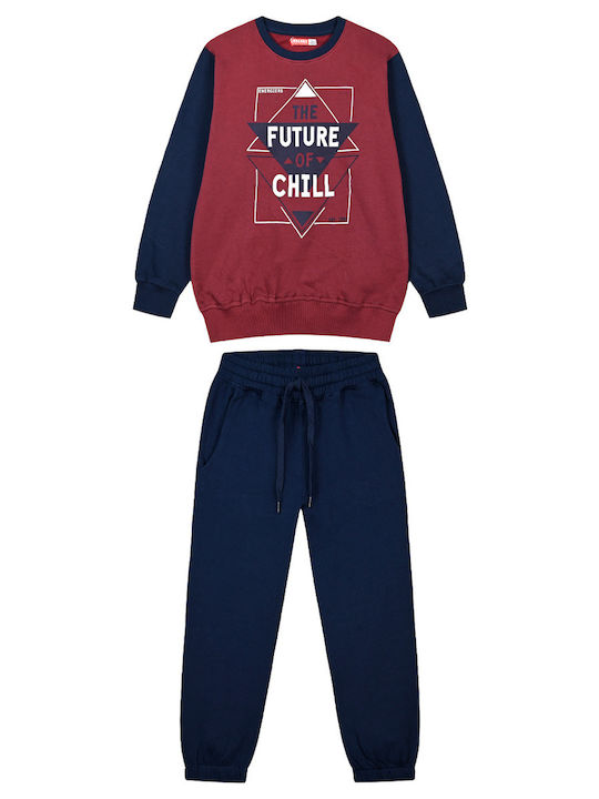 Energiers Kids Sweatpants Set Burgundy 2pcs