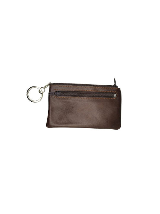 Handmade Keychain Wallet Leather Brown