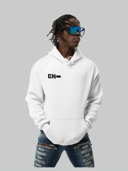 TKT Men's Sweatshirt with Hood and Pockets White