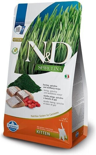 Farmina Grain Free Spirulina Dry Food Grain-Free & Gluten-Free for Young Cats with Herring 1.5kg