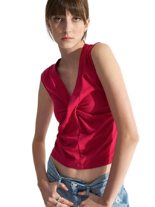 Ale - The Non Usual Casual Women's Summer Blouse Sleeveless Fuchsia