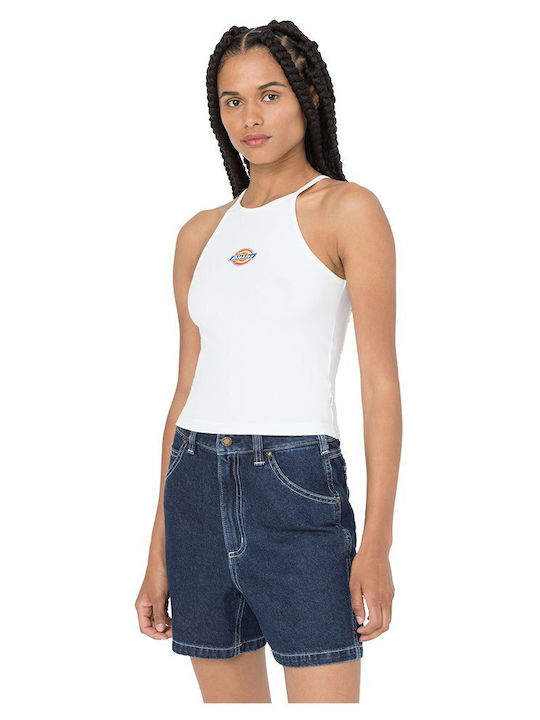 Dickies Damen Sommer Bluse Baumwolle Ärmellos Weiß