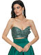 Women's Summer Blouse Strapless Green