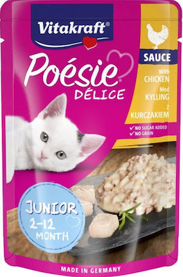 Vitakraft Poesie Deli Sauce Wet Food for Kittens in Pouch with Chicken 85gr 36668