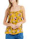 Protest Women's Summer Blouse with Straps Floral Orange