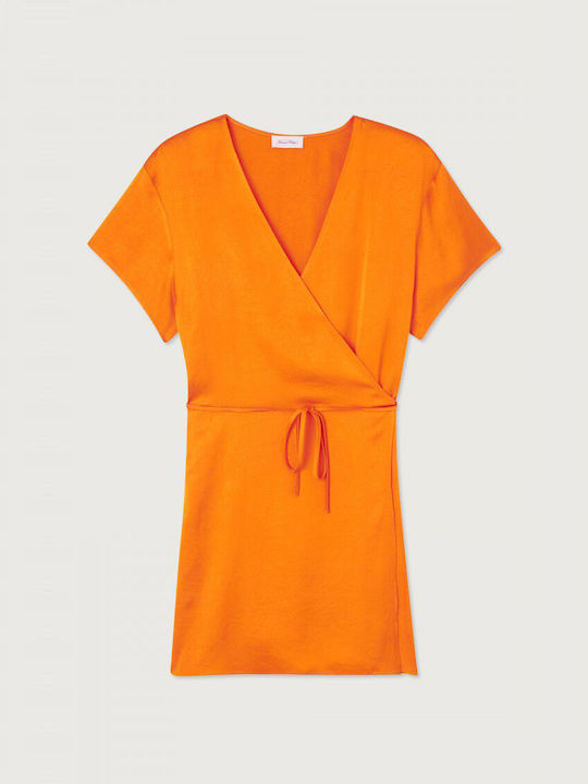 American Vintage Καλοκαιρινό Mini Φόρεμα Κρουαζέ Πορτοκαλί