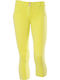 Women's Fabric Capri Trousers Push Up in Slim Fit Yellow