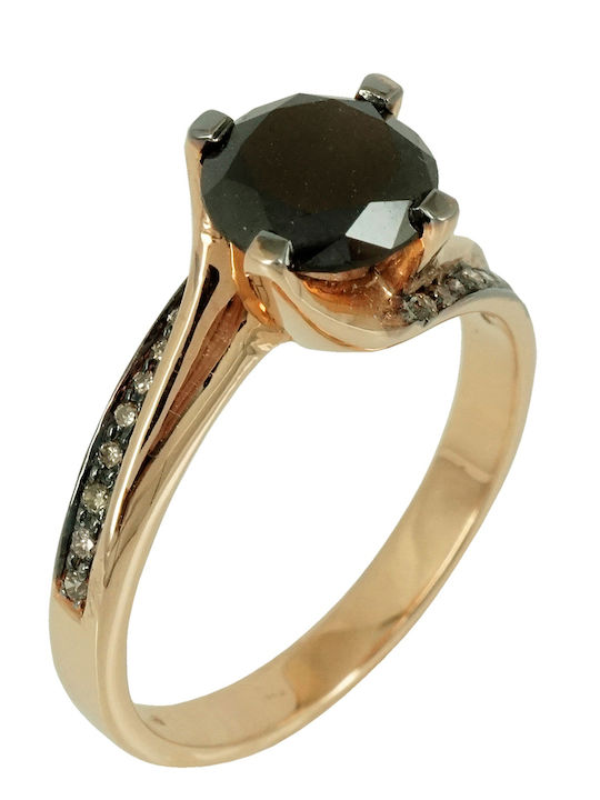Kiriakos Gofas Single Stone from Gold 18K with Diamond