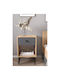 Bedside Table Amari Wooden Beige 43x43x67.5cm