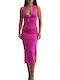 Chica Summer Midi Evening Dress Fuchsia