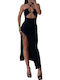 Summer Midi Evening Dress Black