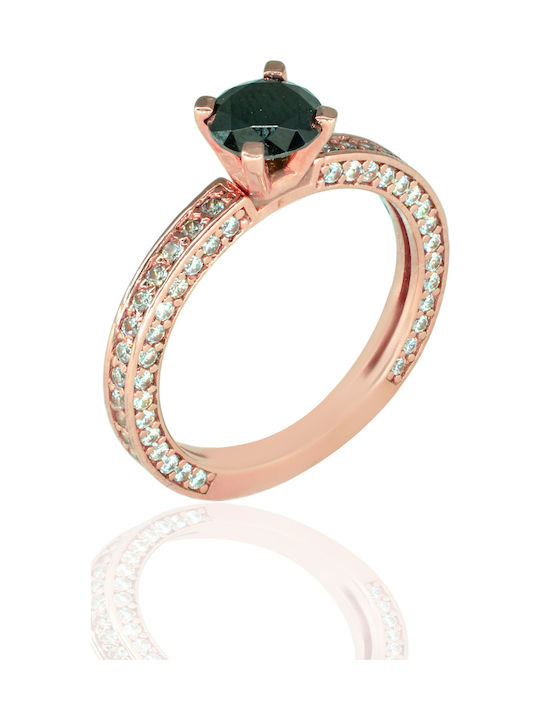 Kiriakos Gofas Inel Din Aur Roz 14K