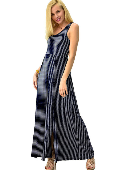 First Woman Sommer Maxi Kleid Blau