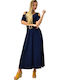 First Woman Maxi Evening Dress Wrap Navy Blue