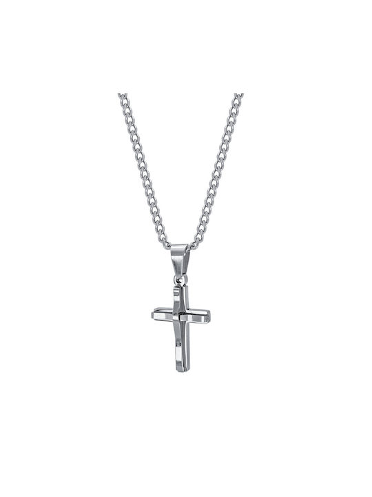 Kiriakos Gofas Men's Cross from Steel with Chain