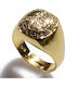 Bizoutaki Chevalier Ring with Zircon made of Silver Gold Plated