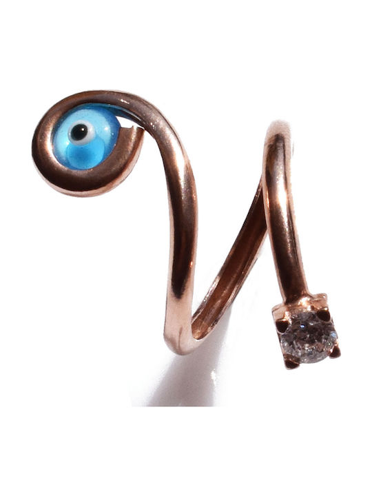 Bizoutaki Ring with Zircon made of Silver Gold ...