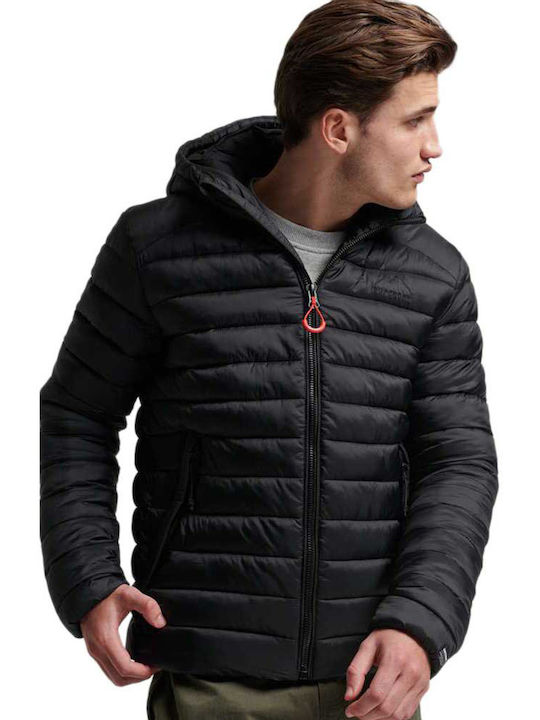 Superdry Fuji Αθλητικό Μπουφάν Αδιάβροχο Μαύρο