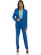 Damen Blau Anzug in Lockerer Passform