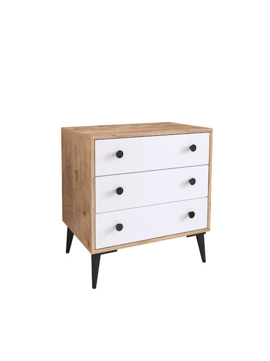 Amari Wooden Chest of Drawers with 3 Drawers 72x43x79cm