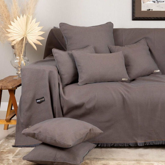 Aslanis Home Viersitzer-Sofa Überwurf Atheras 180x350cm Bronze