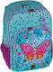 Busquets Hello Cute School Bag Backpack Elementary, Elementary Light Blue with Water Bottle Holder
