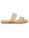 Piazza Shoes Women's Flat Sandals in Beige Color