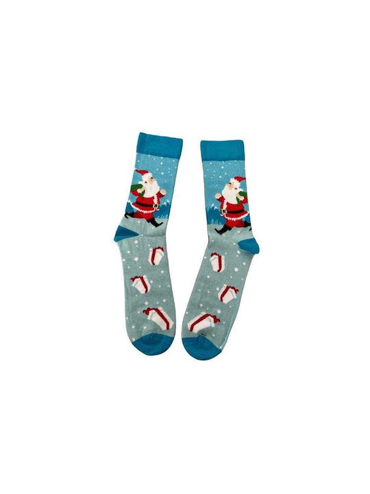 Ekmen Men's Christmas Socks Light Blue