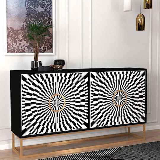 Μπουφές Gradel Ξύλινος Μαύρος 150x35x83.6cm
