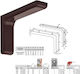 Bolis Italia Plastic Corner Shelf Brown 120x80mm Γ-Γ811