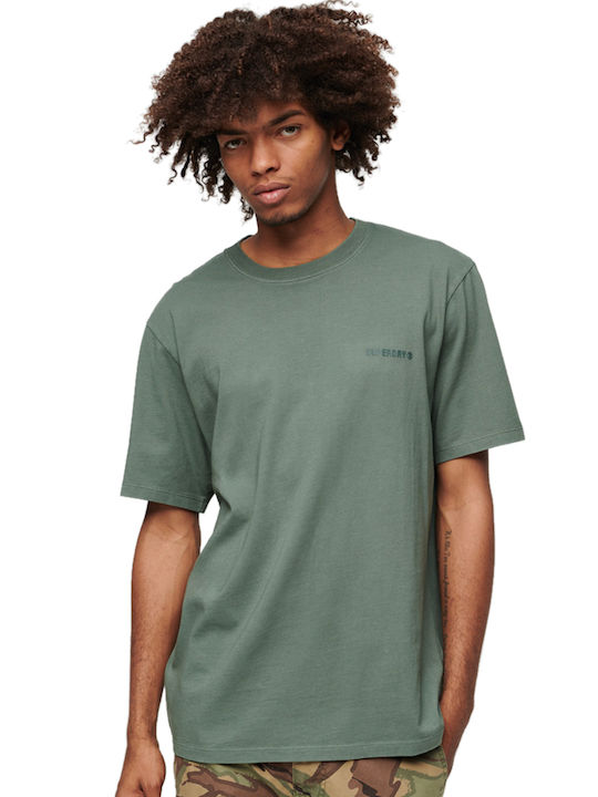 Superdry Overdyed T-shirt Bărbătesc cu Mânecă Scurtă Verde