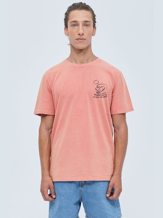 Aristoteli Bitsiani Herren T-Shirt Kurzarm Rosa