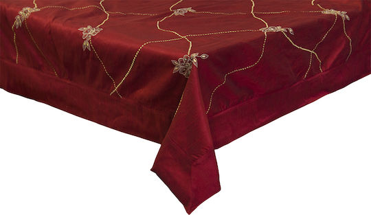 Mc Decor Checkered with Embroidery Set 5pcs Red 140x140cm