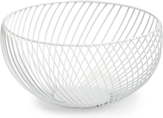 Obstschale Metallisch Weiß 26.5x26.5x16.5cm