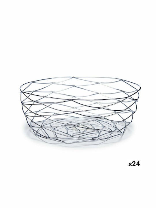 Fruit Bowl Metallic Silver 27x27x27cm