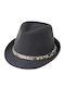 Frauen Stoffartig Hut Fedora Schwarz