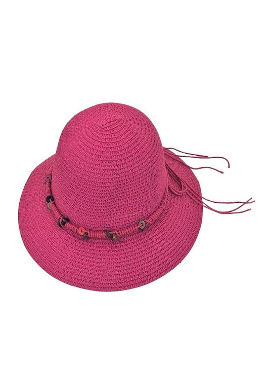 MI-TU Exclusive Γυναικείο Ψάθινο Καπέλο Cloche Φούξια