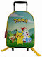 Fanatics Pokemon Σχολική Τσάντα Τρόλεϊ Νηπιαγωγείου Πράσινη