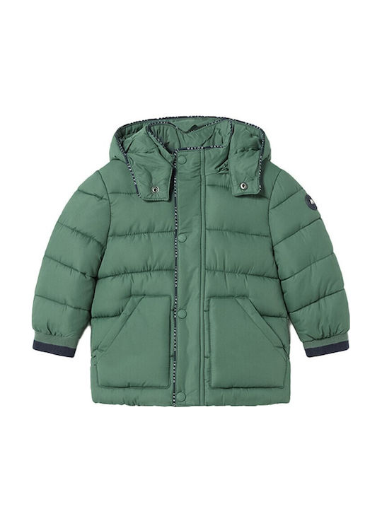 Daunen-Kinderjacke Kurz mit Futter & Kapuze Grün