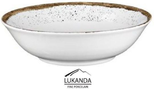 Lukanda Μπωλ Σερβιρίσματος Στρογγυλό από Πορσελάνη Λευκό με Διάμετρο 14εκ. 6τμχ
