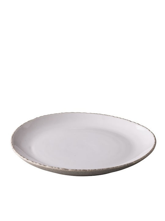 Authentic Plate Shallow made of Porcelain Beige with Diameter 22cm 6pcs