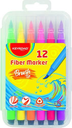 Keyroad Fiber Marker Brush Tip Σετ 12 χρώματα Keyroad Fiber Marker Brush Tip Σετ 12 χρώματα