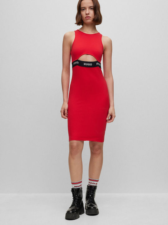 Hugo Boss Καλοκαιρινό Mini Φόρεμα Κόκκινο