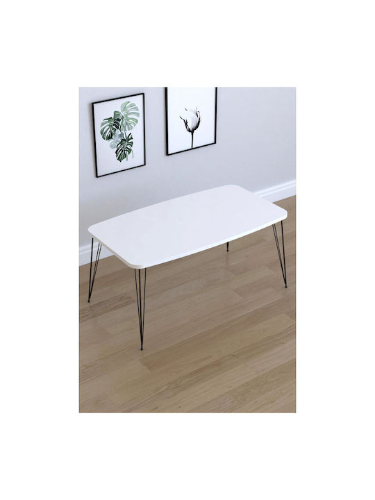 Masa Centrală Rectangulară Femi Din Lemn Alb L9...