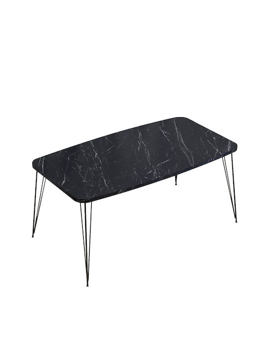 Femi Rectangular Wooden Coffee Table Black L90xW50xH40cm