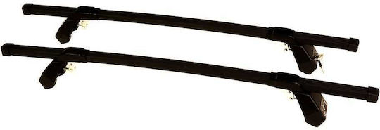 Hermes Metallic Car Roof Bars 110cm for BMW Series 3 4D 1991-1997 Set with Roof Rack Legs Black