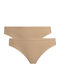 Βαμβακερά Γυναικεία Slip 2Pack Μπεζ