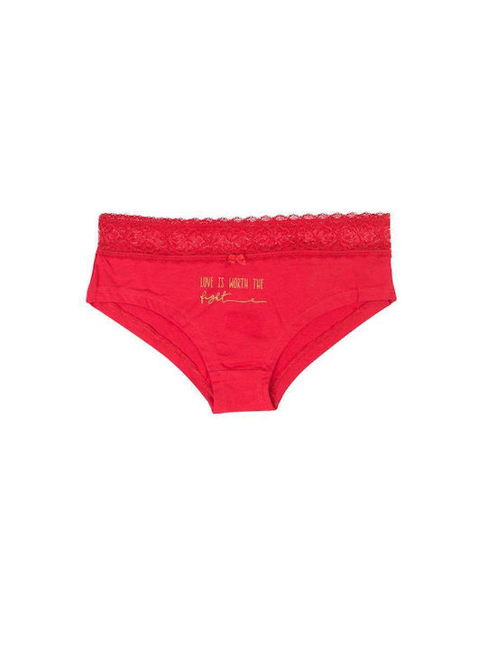 Berrak Baumwolle Damen Boxer Rot